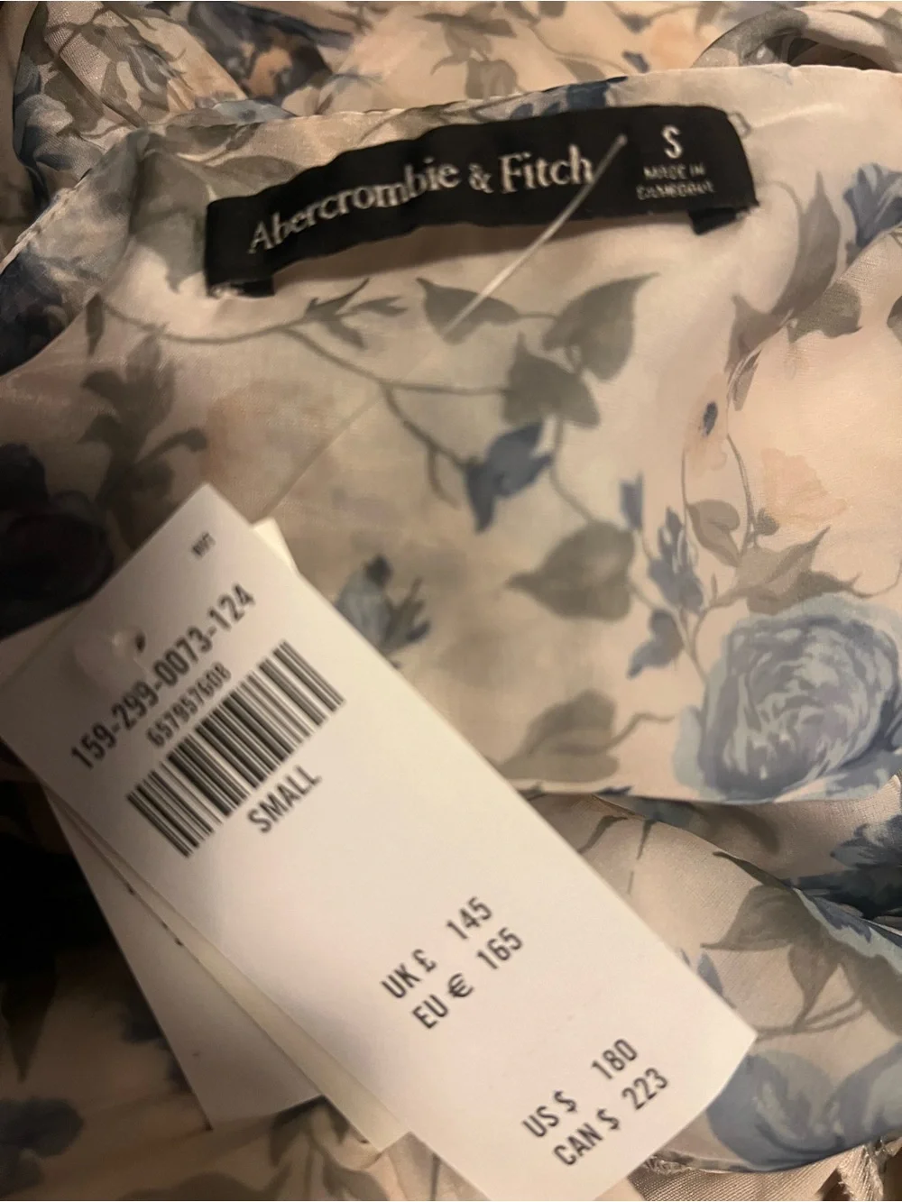NWT Abercrombie & Fitch The A&F Emerson Drama Bow-Back Maxi Dress Size Small